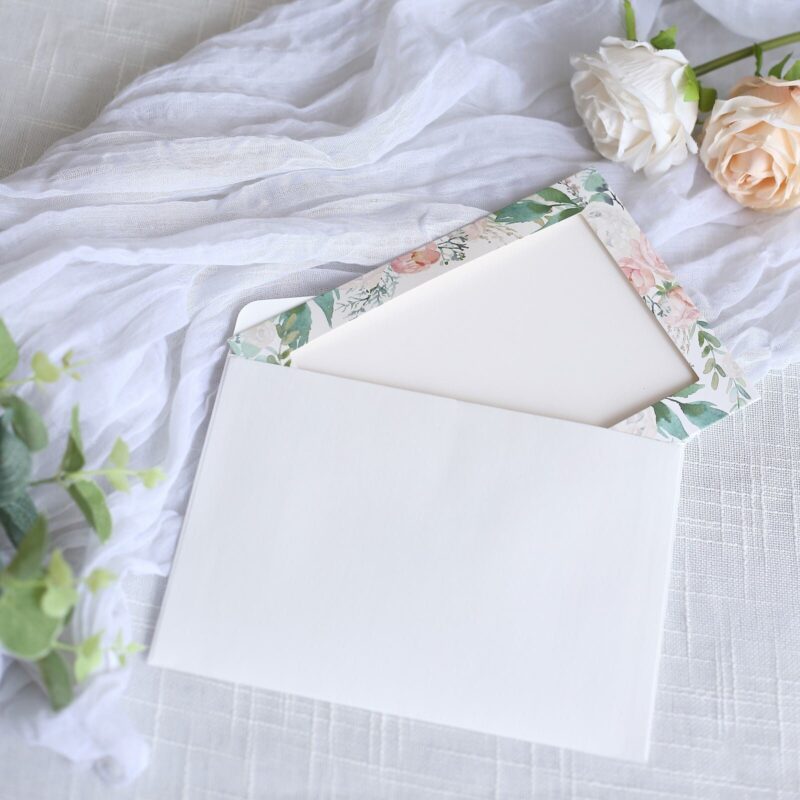 25 Pack Floral Photo Frame Cards with Envelopes, Notecards for 7"x 5" Picture Insert for Weddings, Graduations, Birthday Parties,Anniversary - Image 3