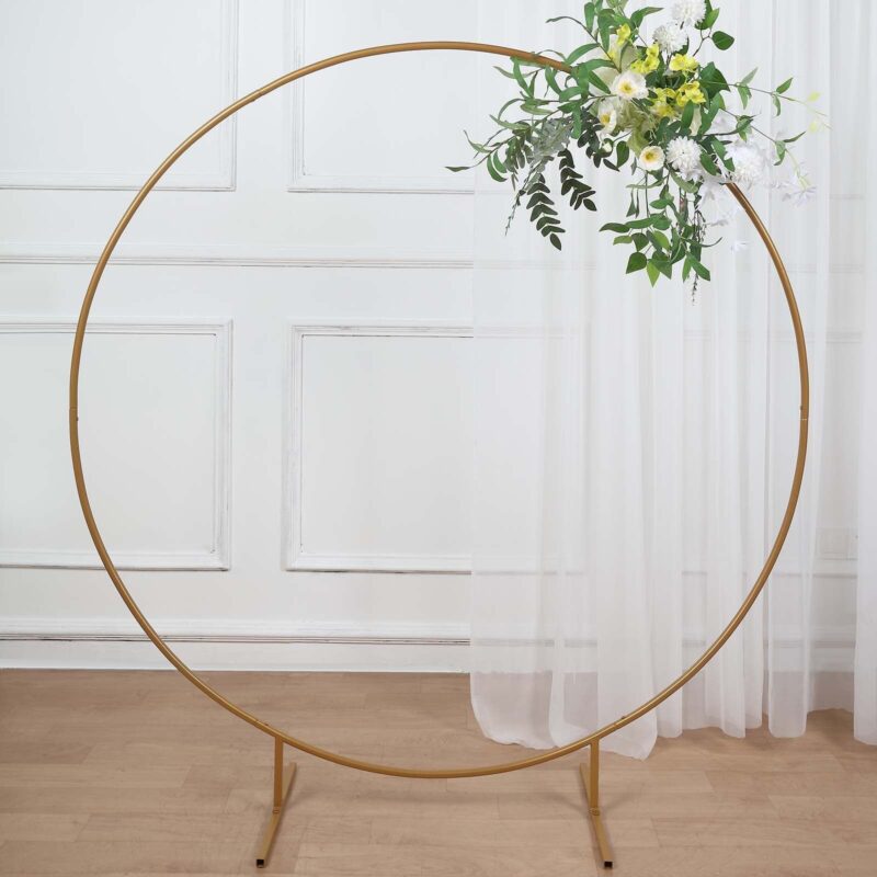 6.5 Ft Gold Round Backdrop Stand, Circle Arch Metal Iron Wedding Party Round Arch Stand,Photo Booth Backdrop Stand, Backdrop Frame Support - Image 7